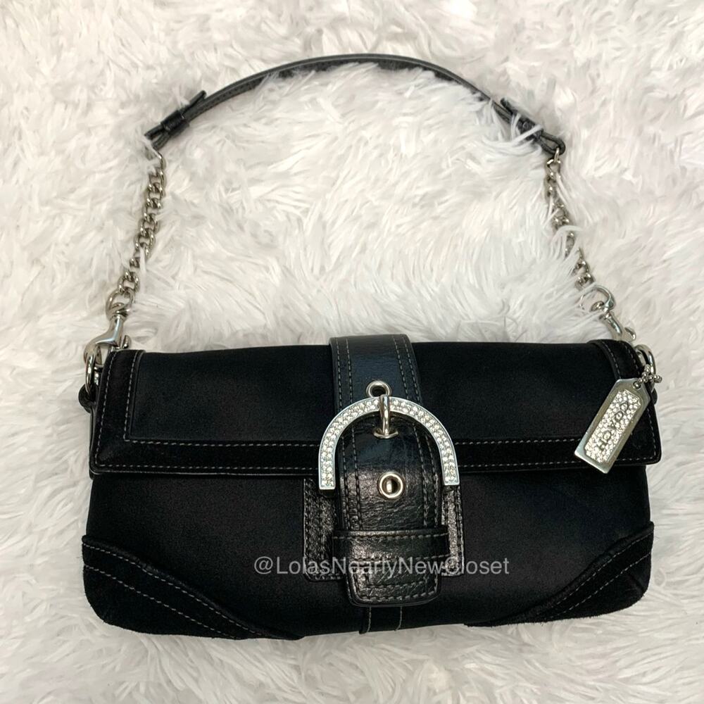 Vintage Coach y2k Madison 3578 Convertible Flap Satin Evening Bag